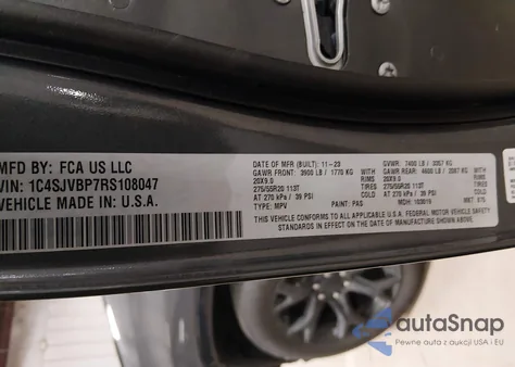 2024 Jeep Wagoneer Series Ii Carbide from USA, damaged, VIN 1C4SJVBP7RS108047